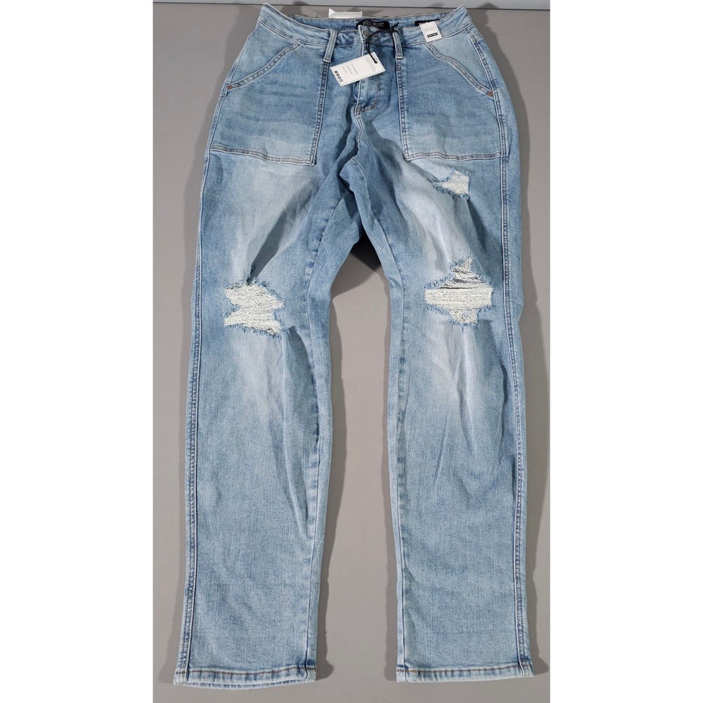Judy Blue Boyfriend Jeans Women 16W Blue Danika Destroyed Patch Pocket JB88825